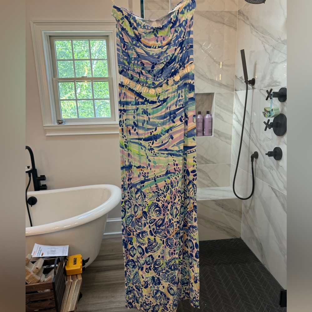 Lilly Pulitzer Strapless Maxi Dress size M